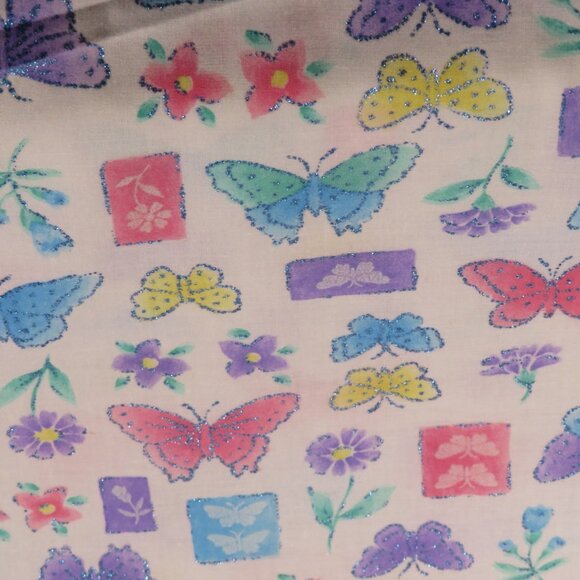 Fabric SPRING FLING GLITTERED 100% cotton Butterflies 8.5 yards 45" wide - Picture 5 of 9